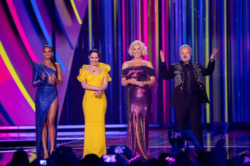 Hannah Waddingham, Julia Sanina and Alesha Dixon hosted the Grand Final of the Eurovision Song Contest 2023
