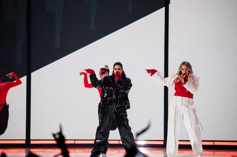 Teya & Salena performing Who The Hell Is Edgar? for Austria at the Grand Final at Liverpool Arena
