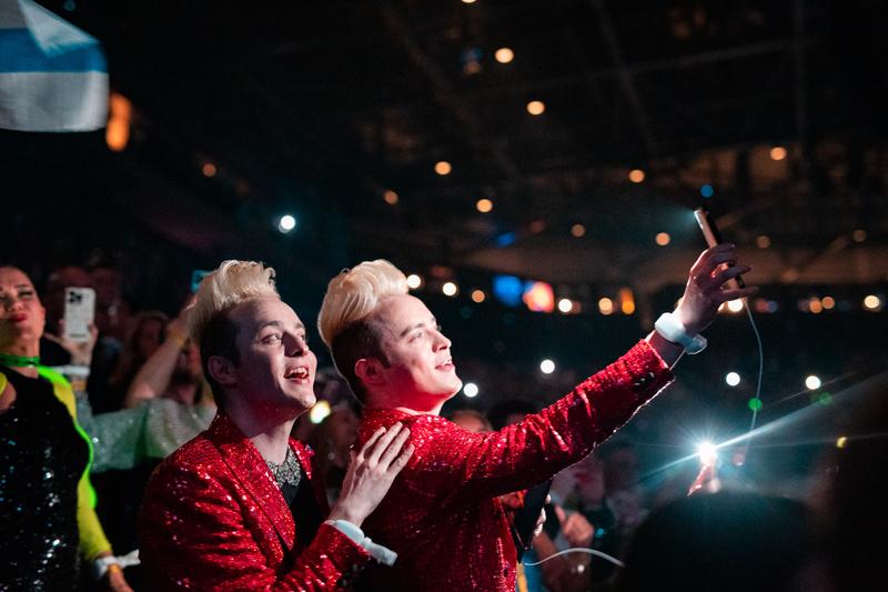 Jedward at the the Grand Final at Liverpool Arena
