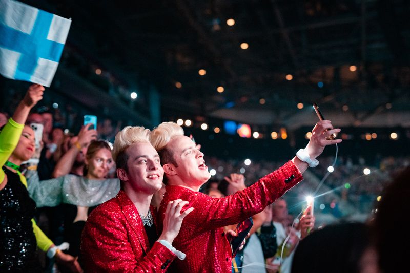 Jedward at the the Grand Final at Liverpool Arena
