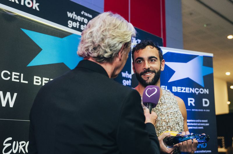 Marco Mengoni wins the Composer Award at the 2023 Marcel Bezençon Awards