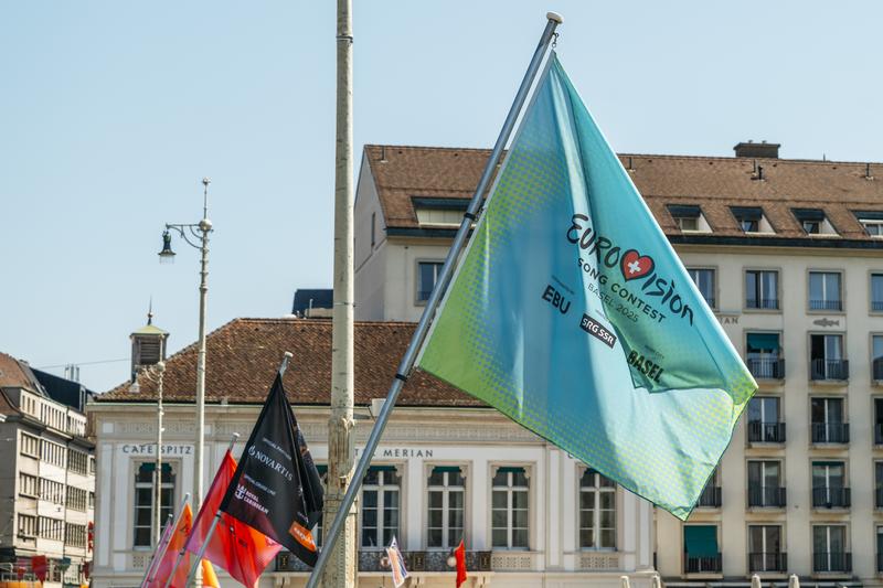 The City of Basel celebrating the arrival of the 69th Eurovision Song Contest