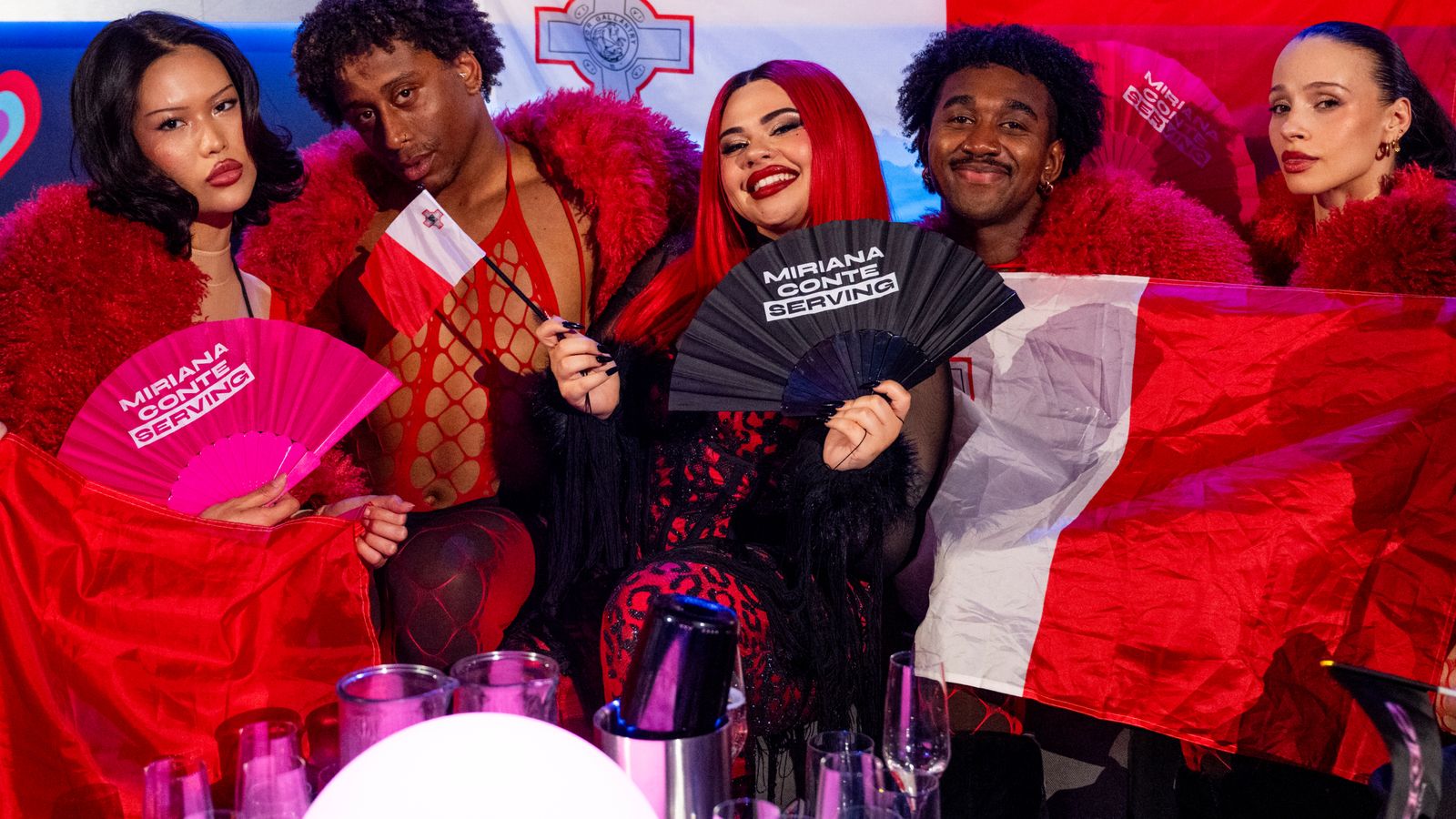 Miriana Conte representing Malta in the Green Room at Basel 2025