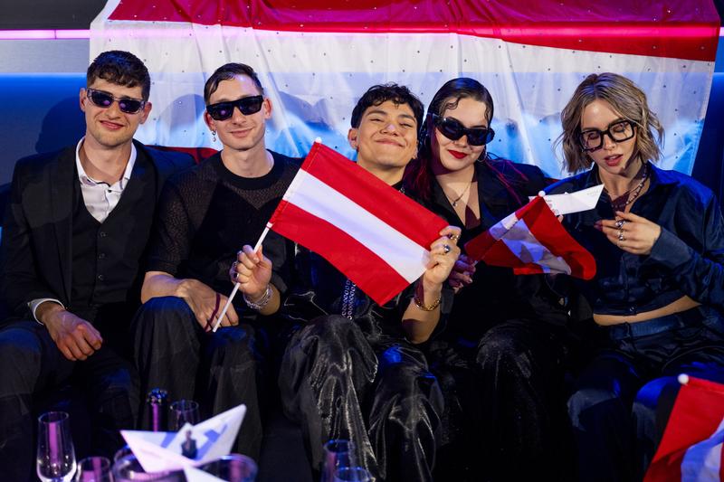 JJ in the Green Room for Austria at the 69th Eurovision Song Contest 2025 in Basel, Switzerland