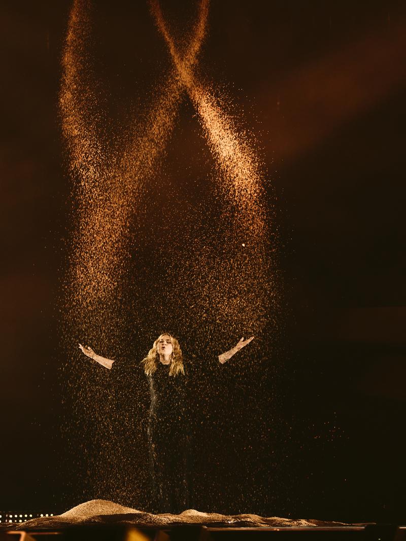 Louane rehearsing maman for France at St. Jakobshalle 
