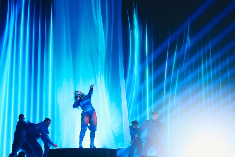 Sissal rehearsing Hallucination for Denmark at St. Jakobshalle