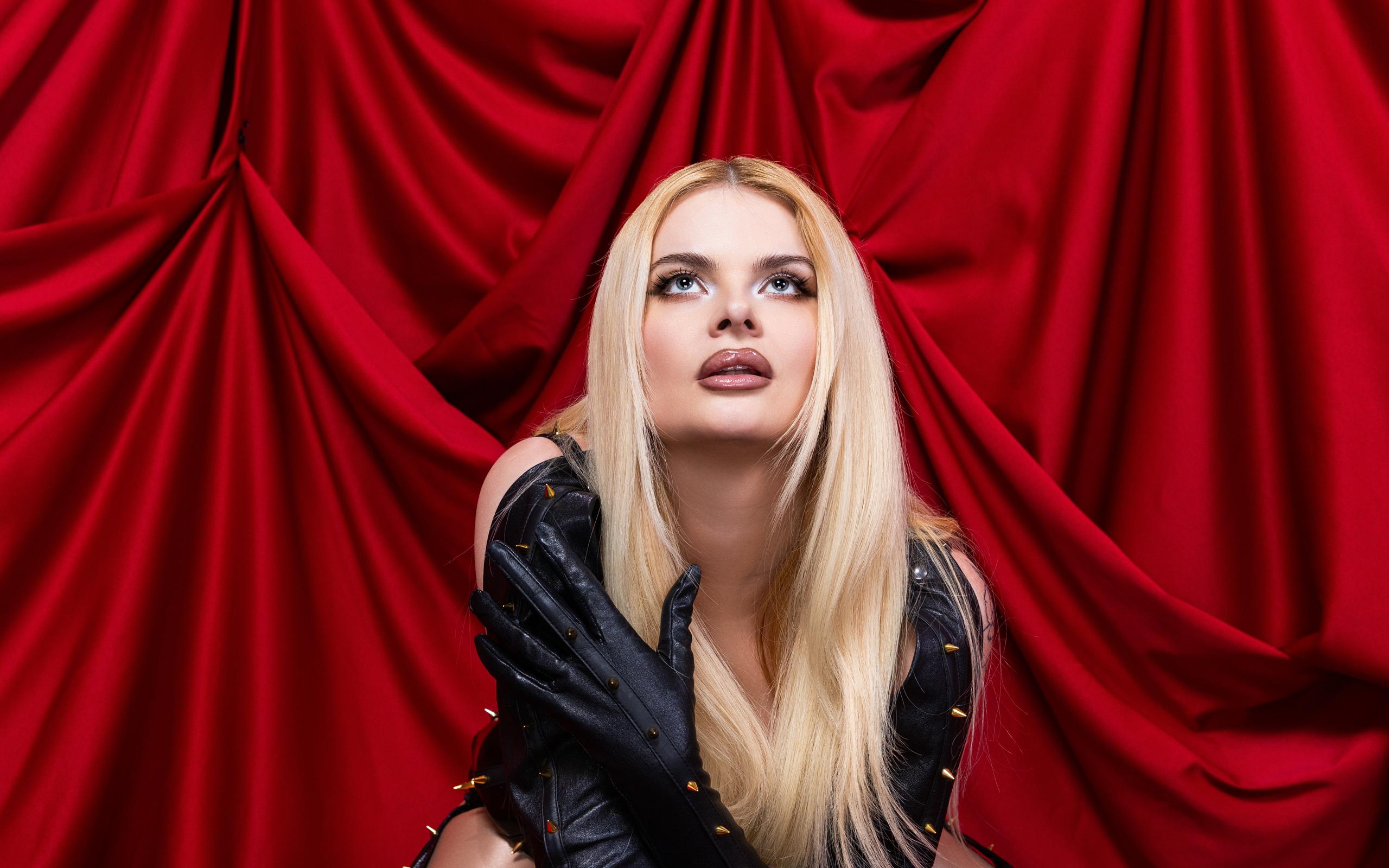 Erika Vikman representing Finland in the Official Portrait Studio at St. Jakobshalle