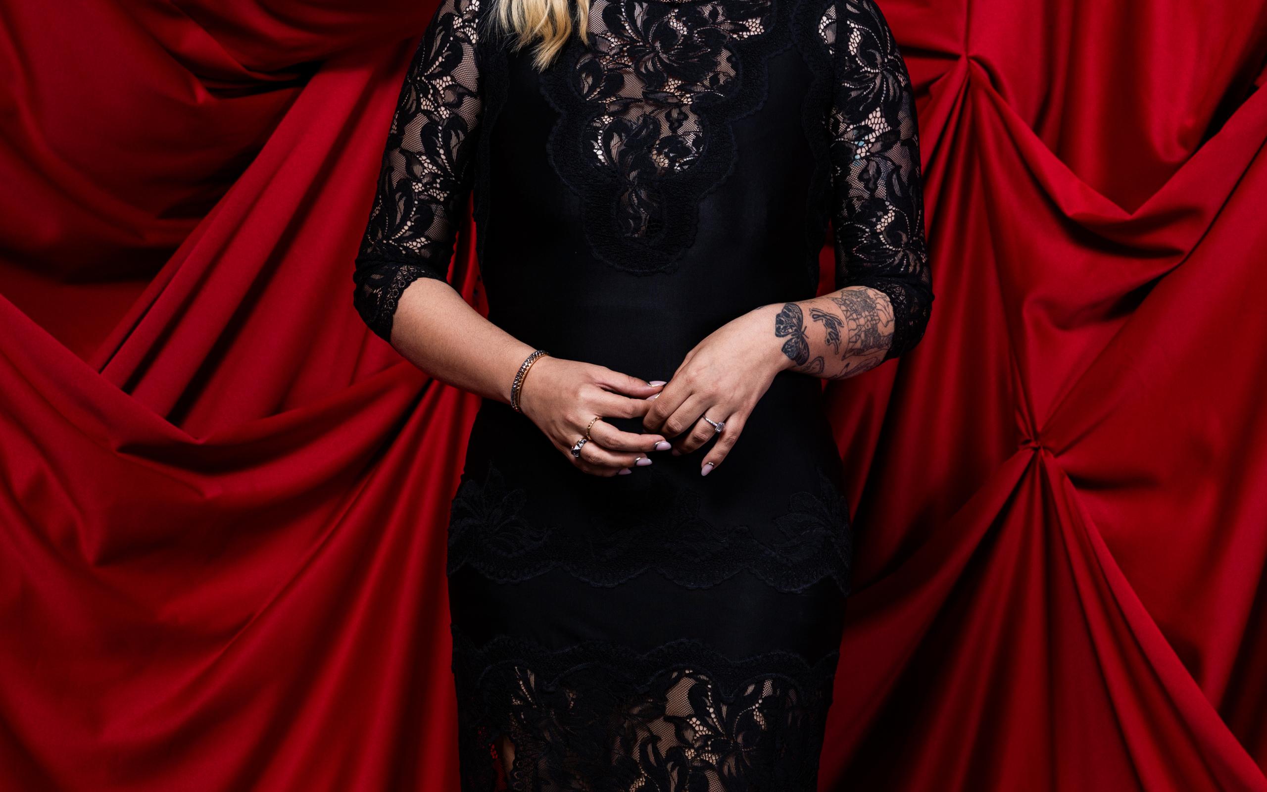 Louane representing France in the Official Portrait Studio at St. Jakobshalle 