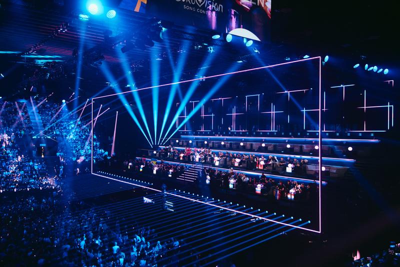The Green Room at the 69th Eurovision Song Contest in St. Jakobshalle, Basel