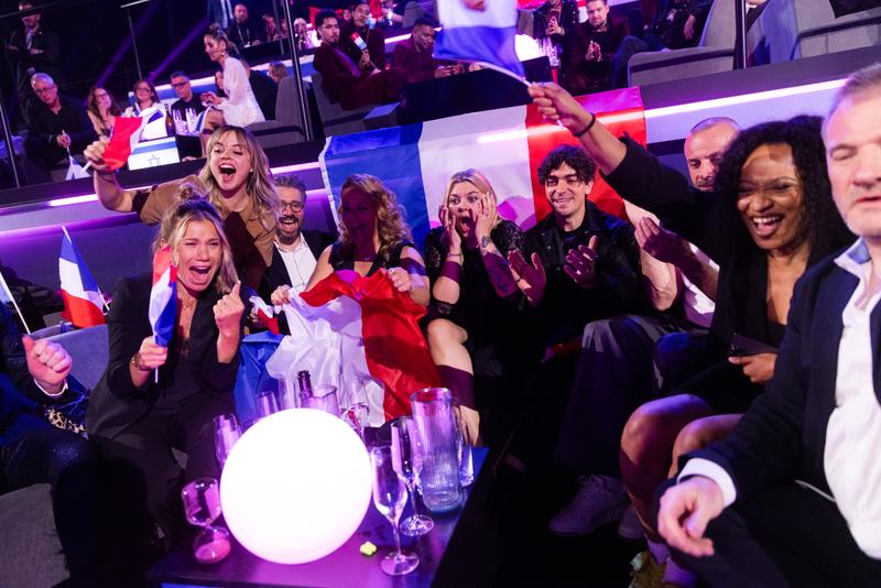 France's Louane in the Green Room at the Grand Final of Basel 2025