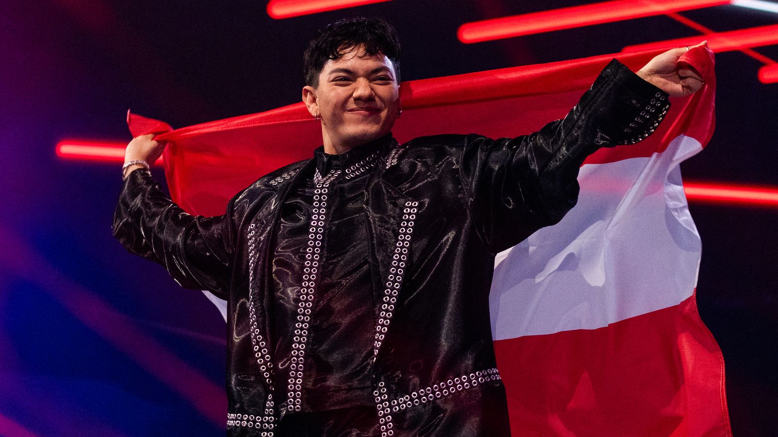 JJ walks the Flag Parade for Austria at Basel 2025