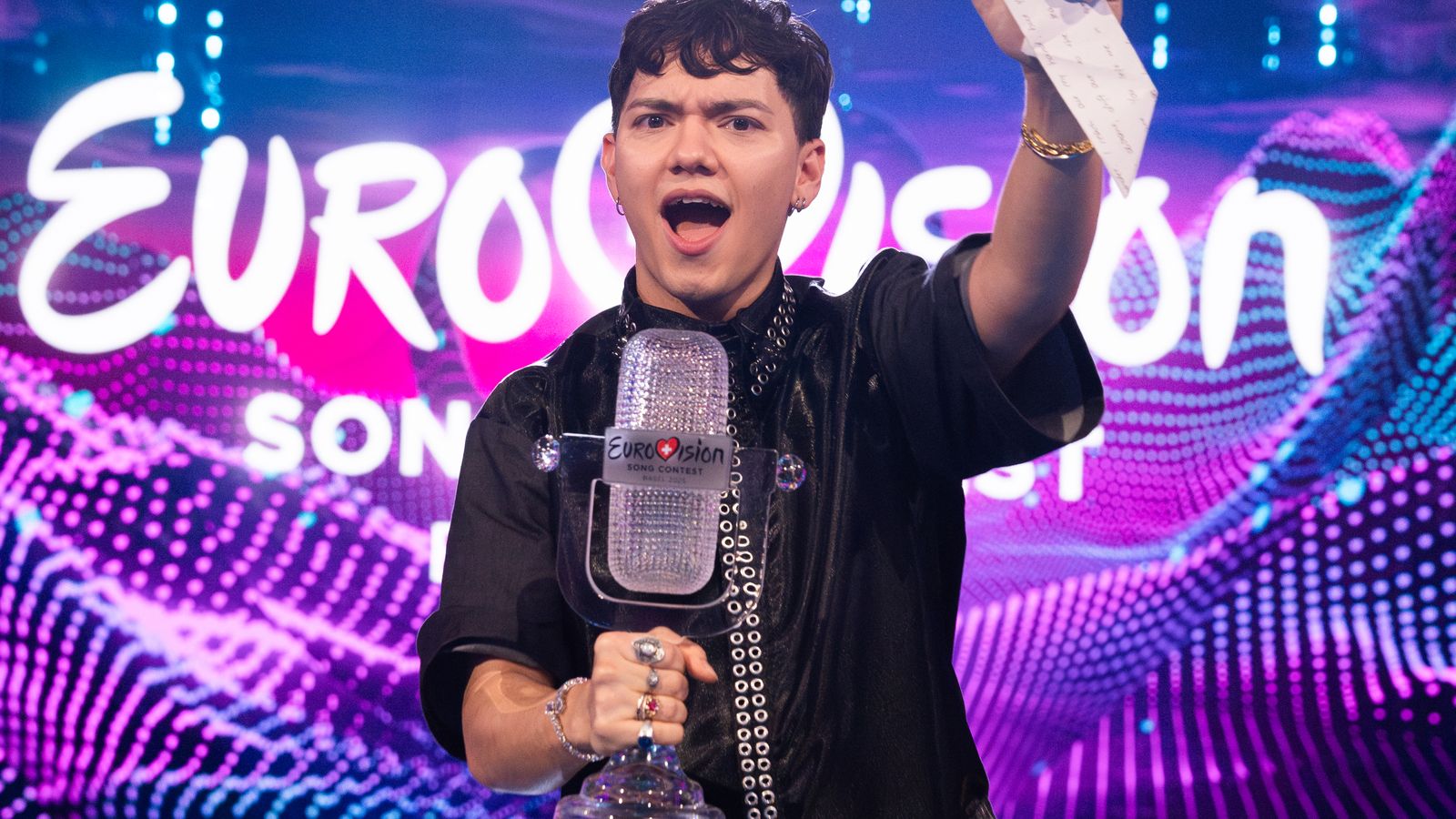 JJ with his Eurovision Song Contest trophy for Austria
