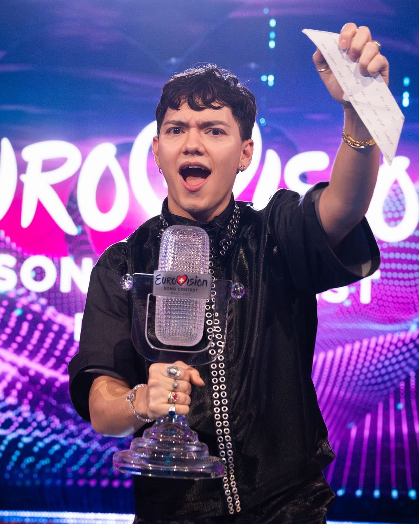 JJ with his Eurovision Song Contest trophy for Austria