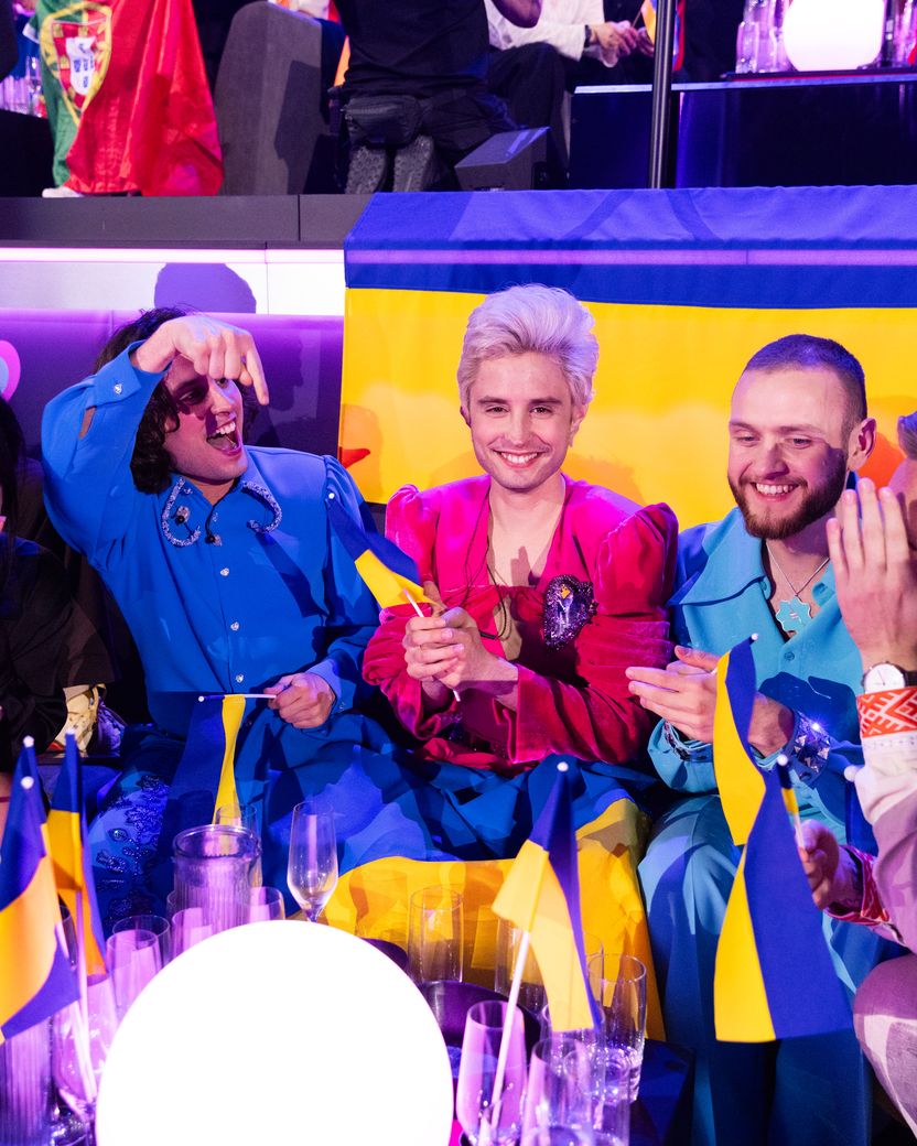 Ukraine's Ziferblat in the Green Room at the Grand Final of Basel 2025