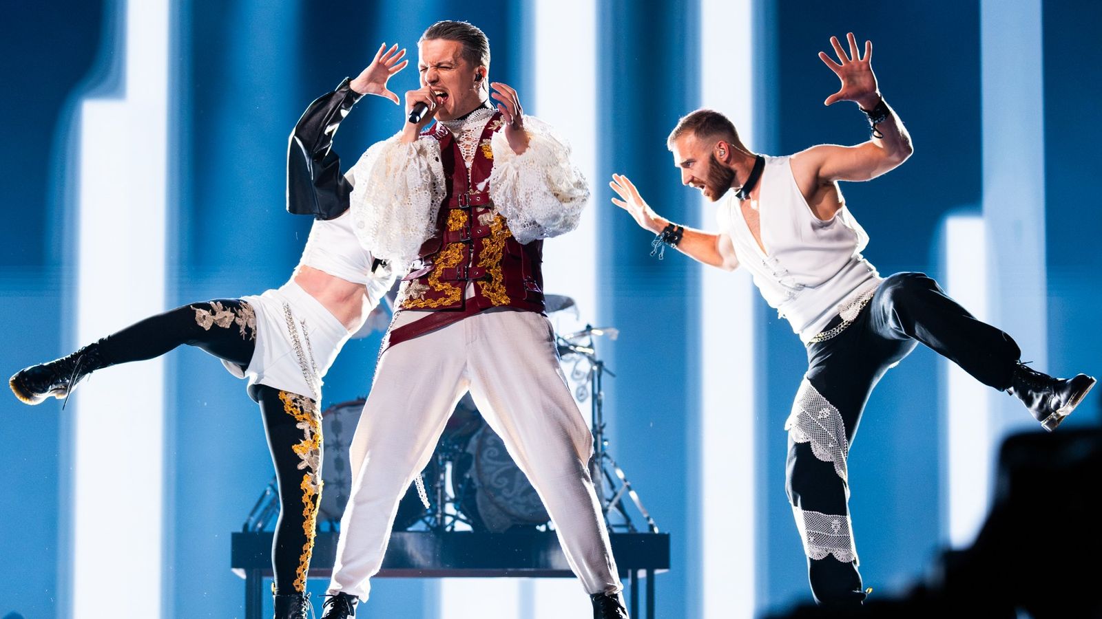 Baby Lasagna rehearsing Rim Tim Tagi Dim for Croatia at the First Rehearsal of the First Semi-Final at Malmö Arena