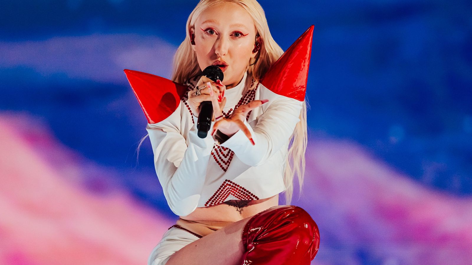 LUNA rehearsing The Tower for Poland at the First Rehearsal of the First Semi-Final at Malmö Arena
