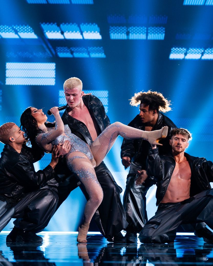 Sarah Bonnici rehearsing Loop for Malta at the First Rehearsal of the Second Semi-Final at Malmö Arena