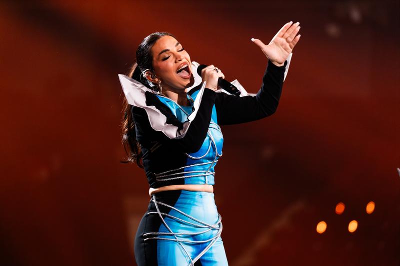 BESA rehearsing TITAN for Albania at the First Rehearsal of the Second Semi-Final at Malmö Arena