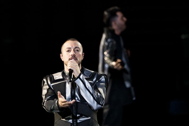 FAHREE feat. Ilkin Dovlatov rehearsing Özünlə Apar for Azerbaijan at the First Rehearsal of the First Semi-Final at Malmö Arena