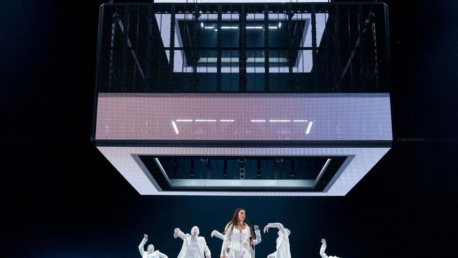 iolanda rehearsing Grito for Portugal at the First Rehearsal of the First Semi-Final at Malmö Arena