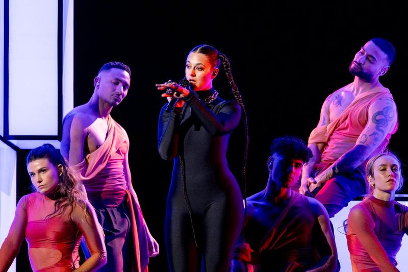 TALI rehearsing Fighter for Luxembourg at the First Rehearsal of the First Semi-Final at Malmö Arena