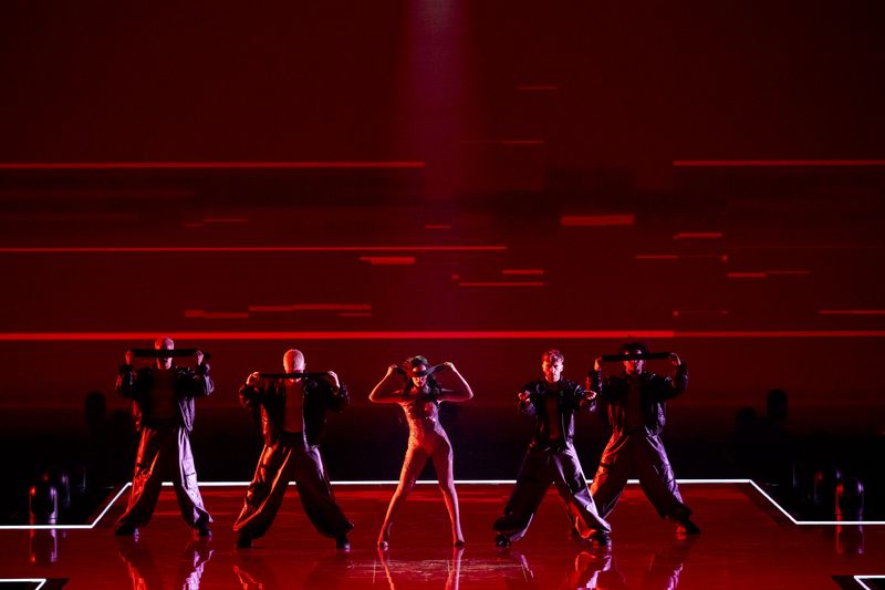 Sarah Bonnici rehearsing Loop for Malta at the First Rehearsal of the Second Semi-Final at Malmö Arena