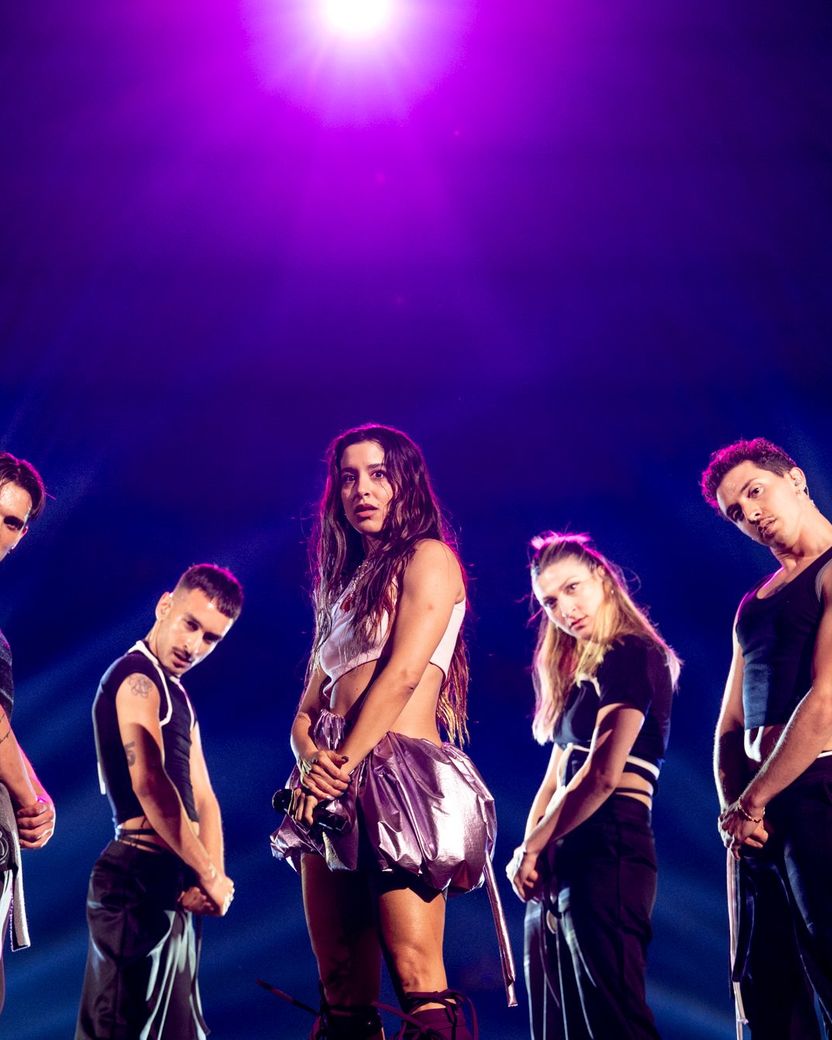 Marina Satti rehearsing ZARI for Greece at the First Rehearsal of the Second Semi-Final at Malmö Arena