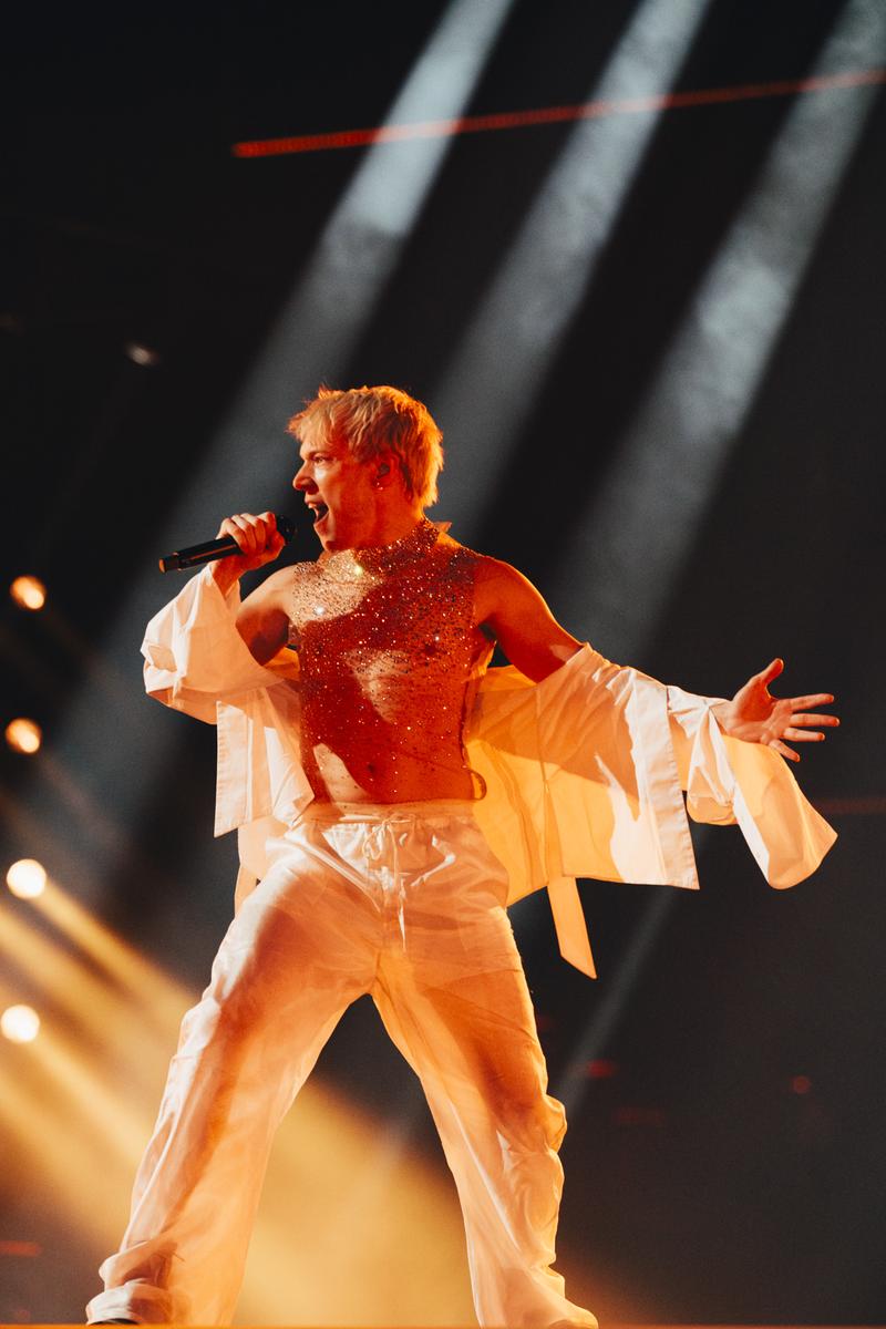 Mustii rehearsing Before The Party's Over for Belgium at the First Rehearsal of the Second Semi-Final at Malmö Arena	