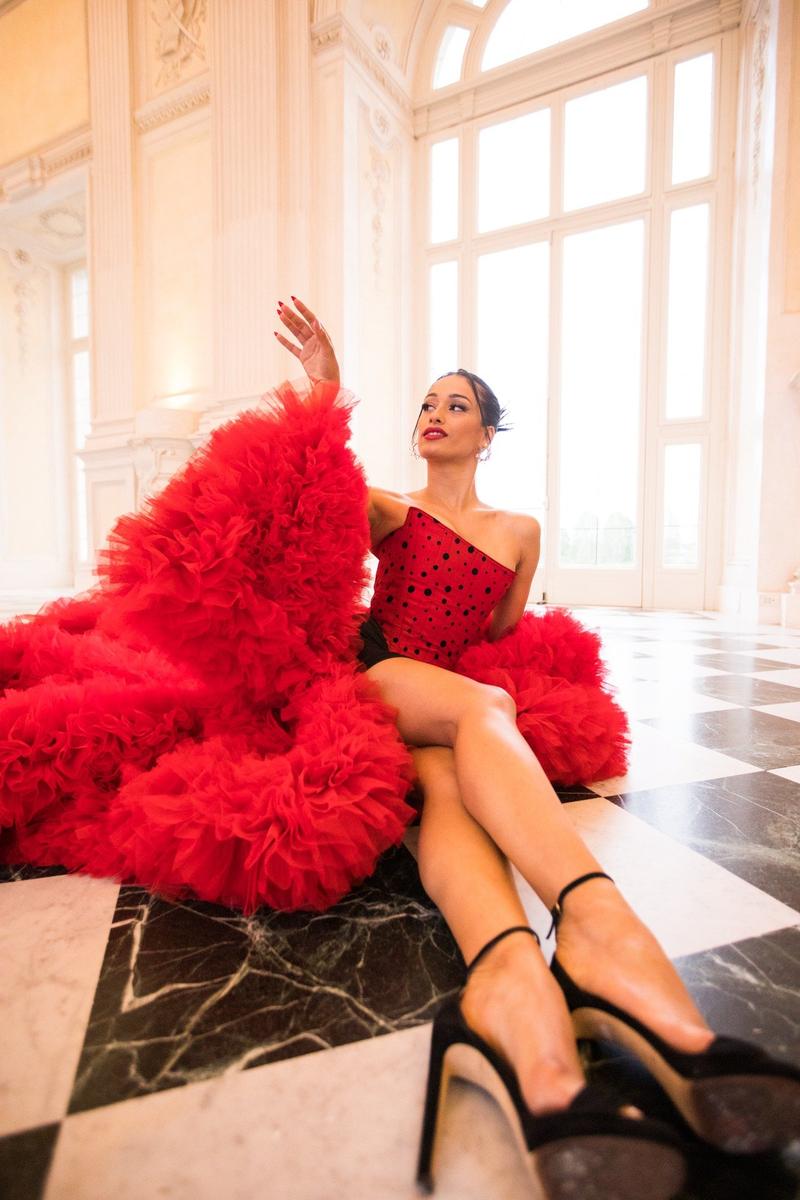 Spain's Chanel at the Eurovision Opening Ceremony in 2022, at the Galleria Grande, La Venaria Reale