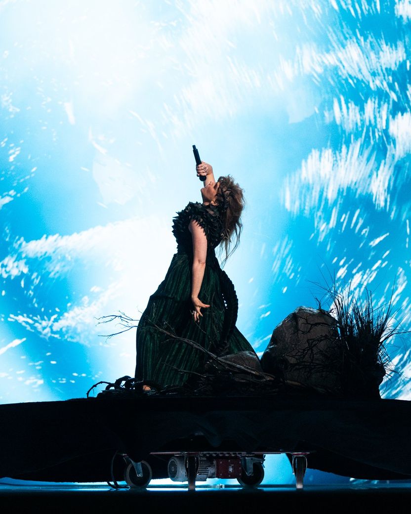 Gåte rehearsing Ulveham for Norway at the First Rehearsal of the Second Semi-Final at Malmö Arena