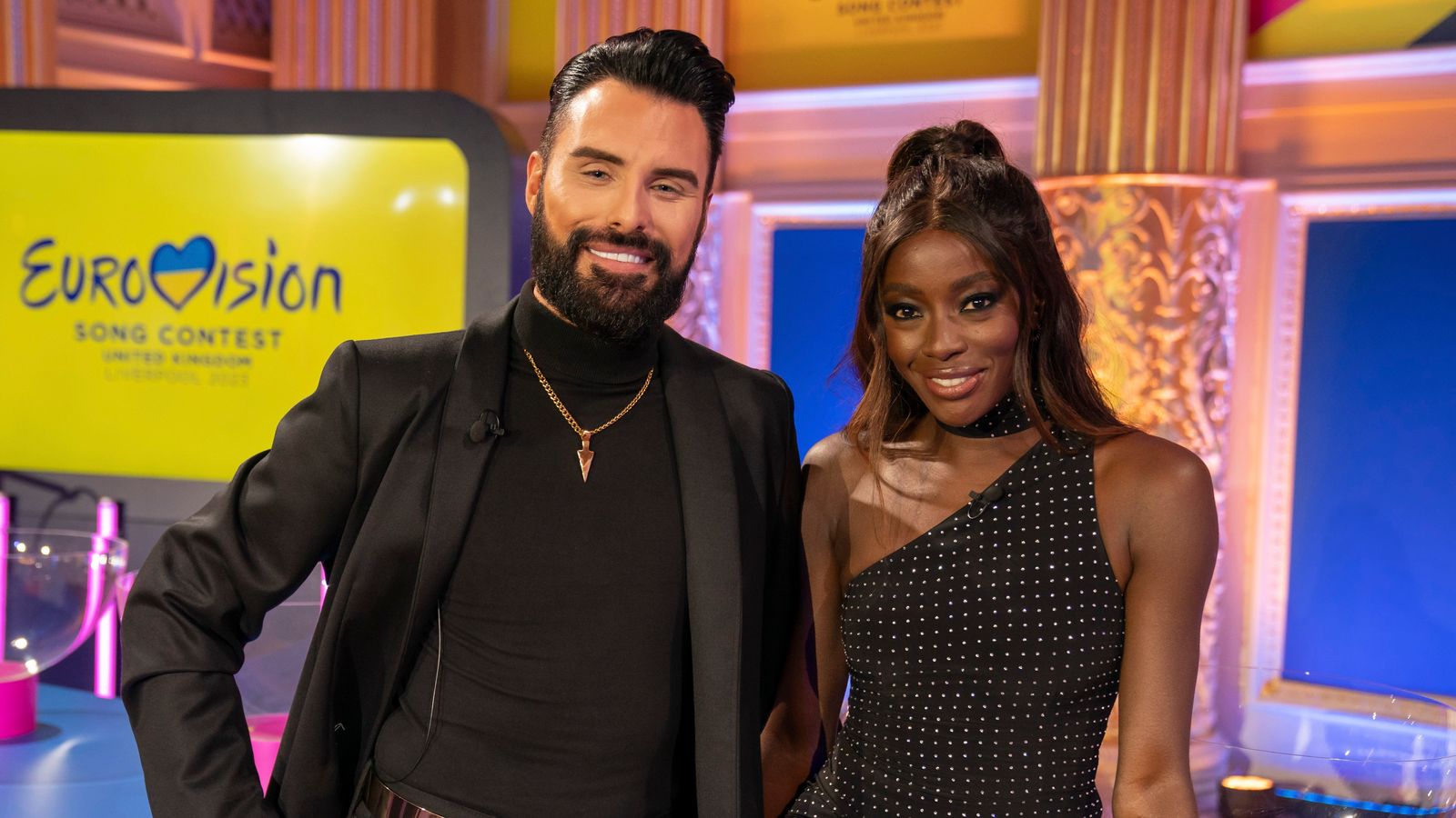 Rylan and AJ Odudu - Semi-Final Allocation Draw 2023 - St George's Hall, Liverpool