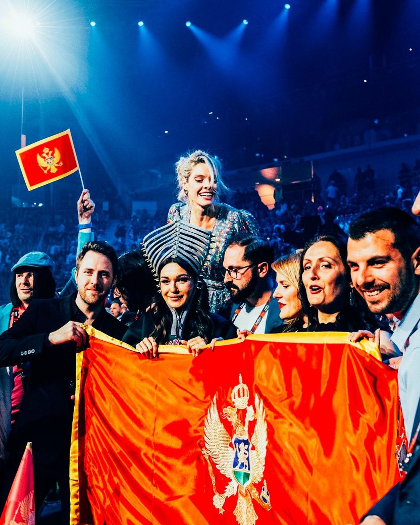 Montenegro’s Vladana and team at the Second Semi-Final of the Eurovision Song Contest 2022