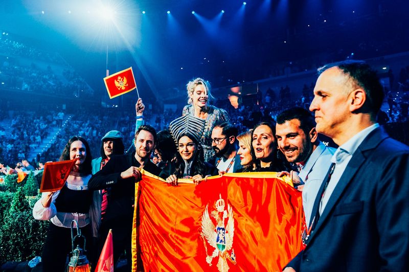 Montenegro’s Vladana and team at the Second Semi-Final of the Eurovision Song Contest 2022