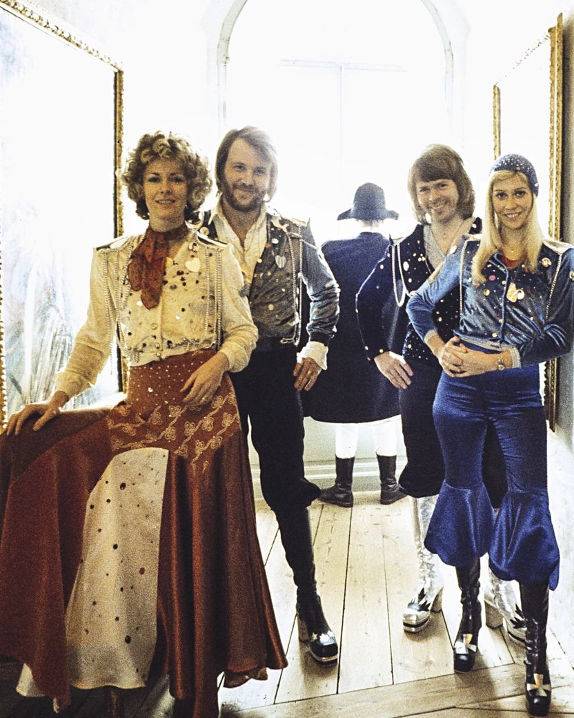 ABBA in their iconic stage outfits for the release of Waterloo