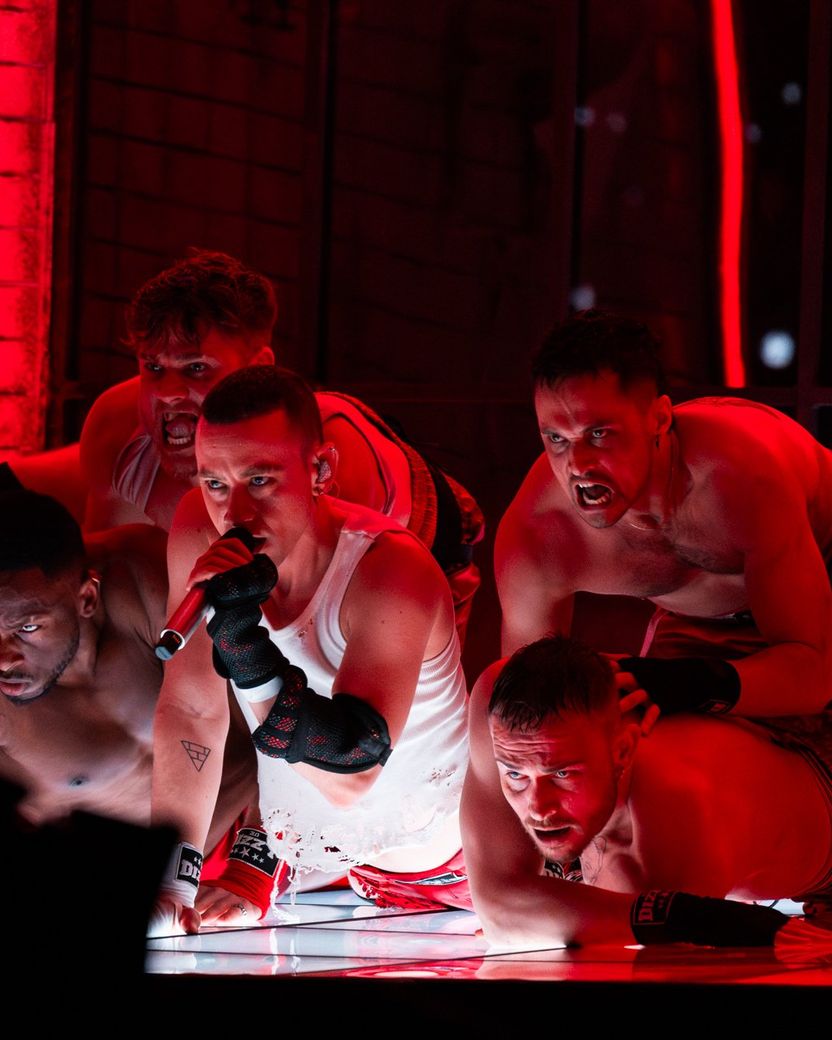 Olly Alexander performing Dizzy for United Kingdom at the First Semi-Final at Malmö Arena