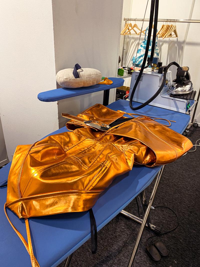 A Eurovision 2024 costume in Karolina Nilsson's workroom