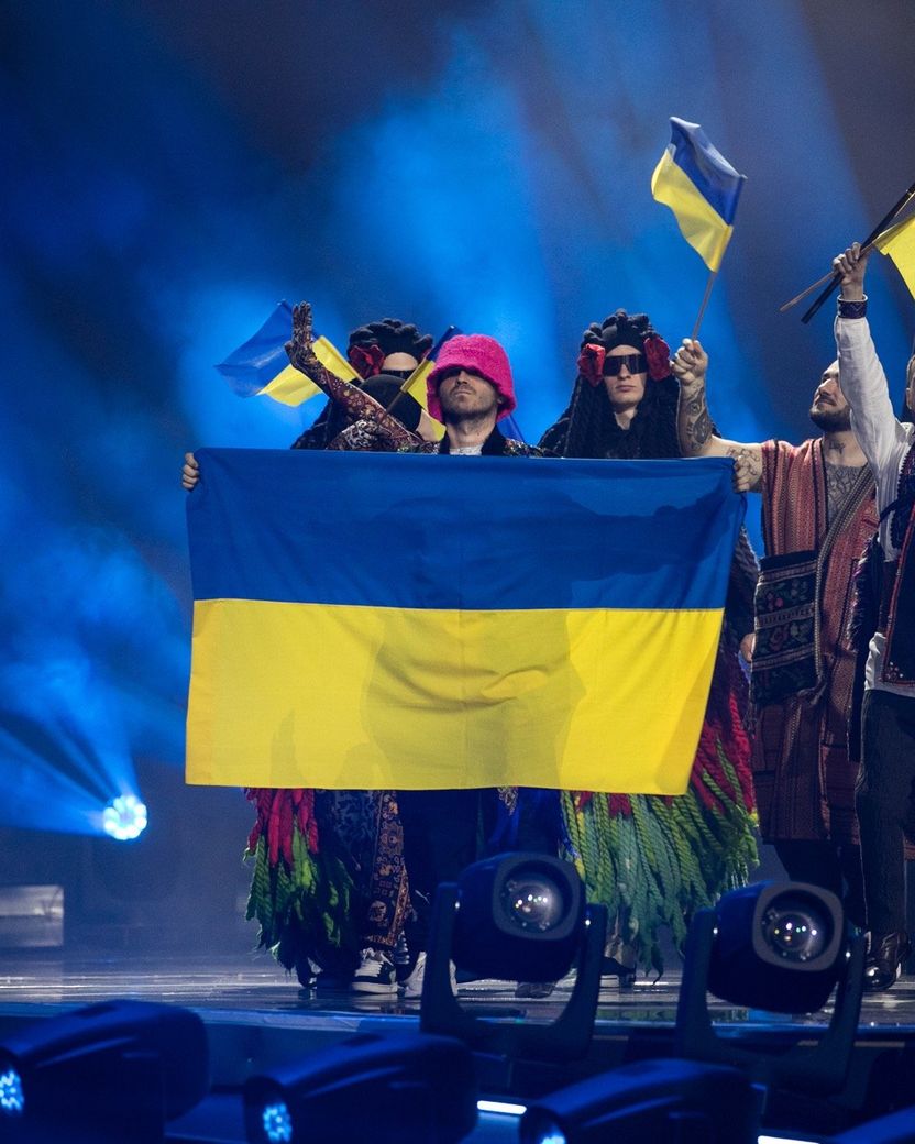 Ukraine’s Kalush Orchestra at the Eurovision Song Contest 2022 Grand Final