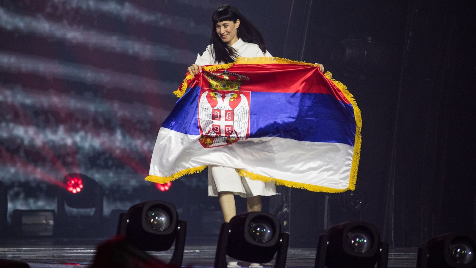 Serbia’s Konstrakta at the Eurovision Song Contest 2022 Grand Final