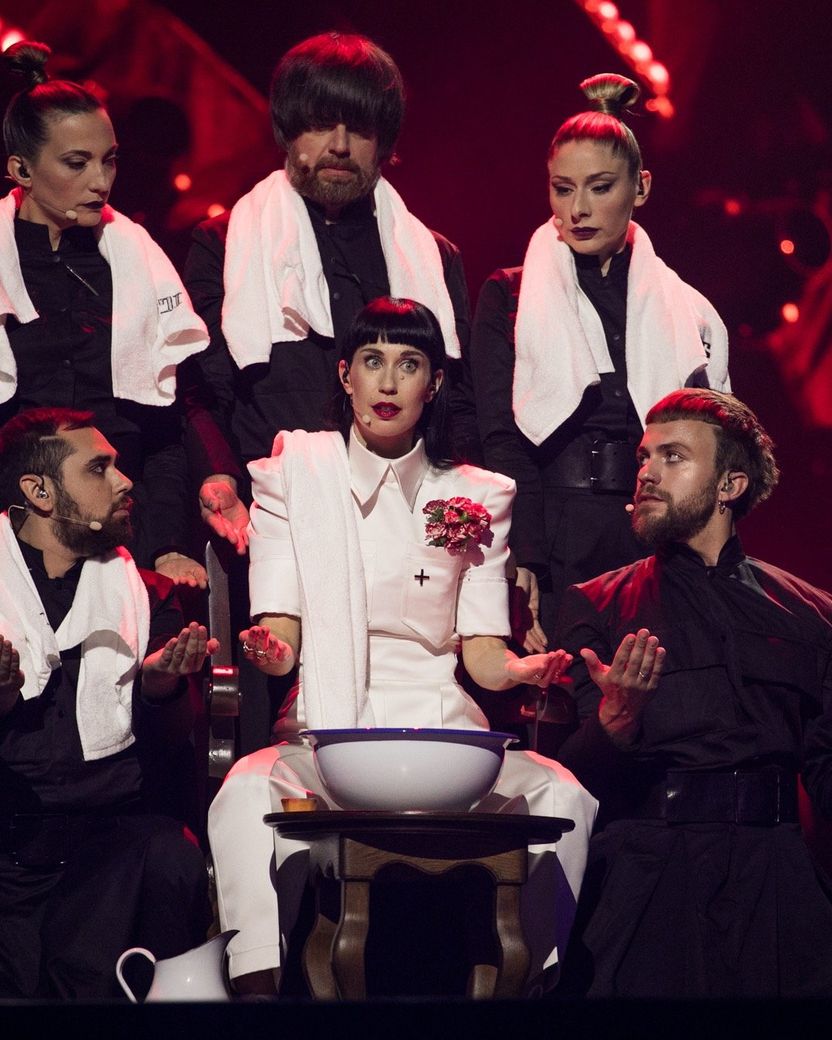 Serbia’s Konstrakta at the Eurovision Song Contest 2022 Grand Final