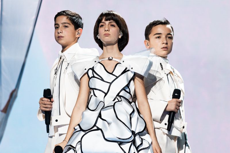 Anastasia and Ranina rehearsing 'Over The Sky' for Georgia in Nice