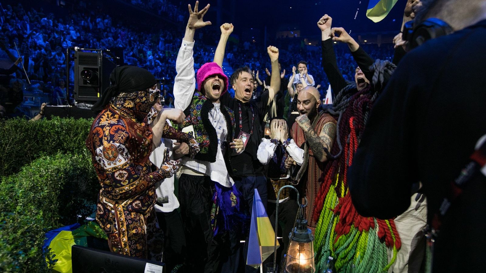 Ukraine’s Kalush Orchestra winning the Eurovision Song Contest 2022 Grand Final