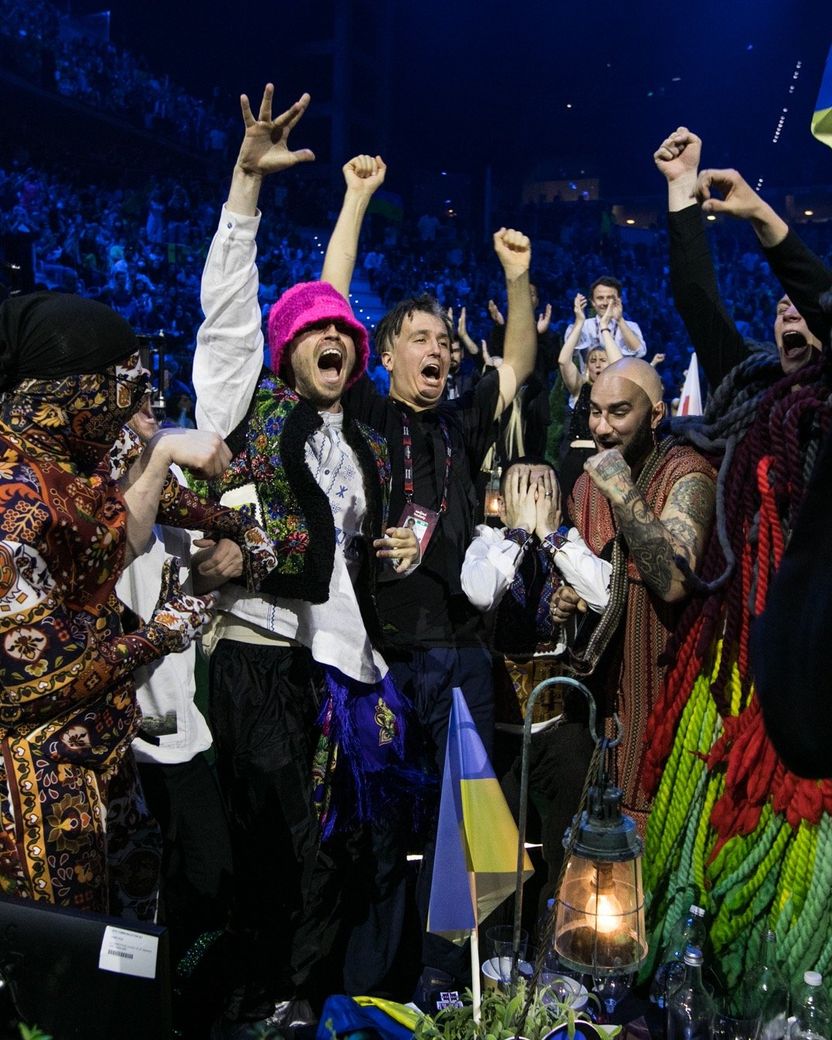Ukraine’s Kalush Orchestra winning the Eurovision Song Contest 2022 Grand Final