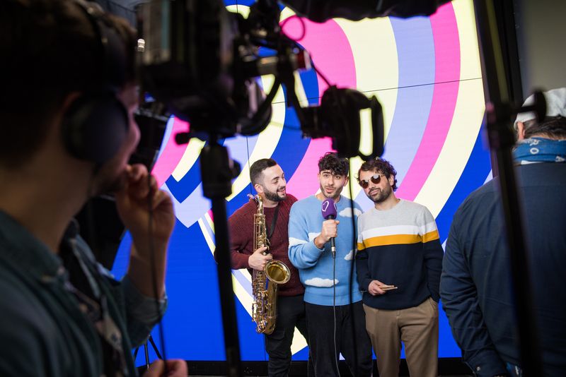 The Busker being interviewed for the official podcast