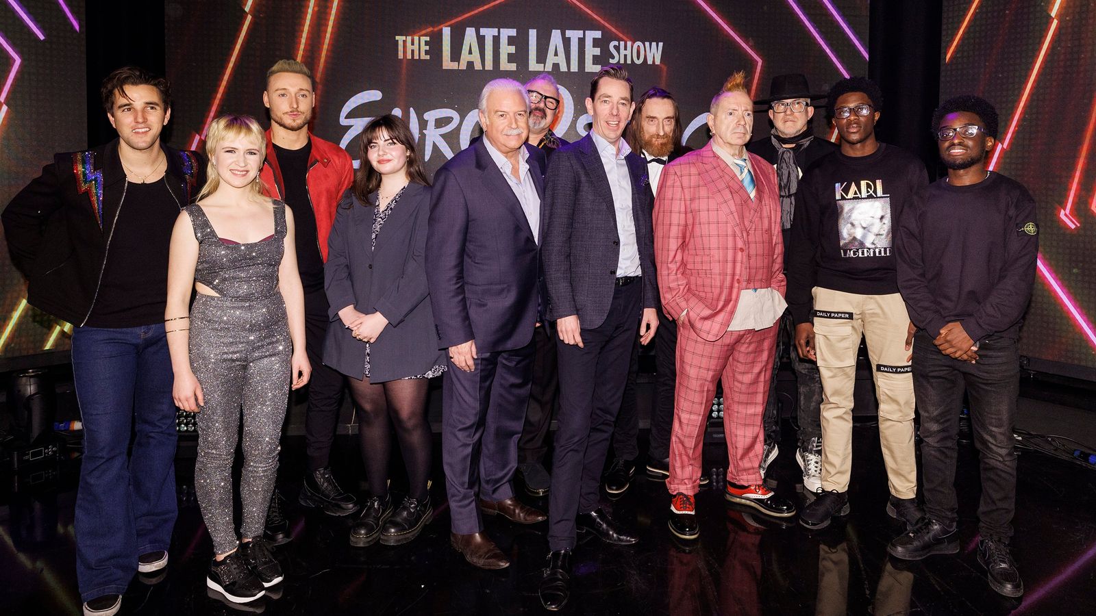 The lineup at the press launch of Eurosong, Late Late Show - Dublin, Ireland