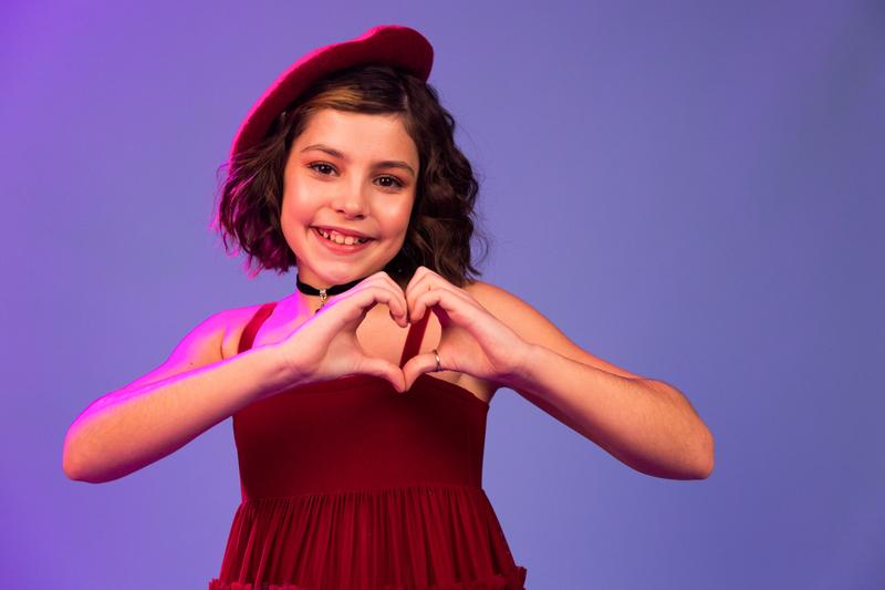 France's Lou Deleuze in the Junior Eurovision photo studio