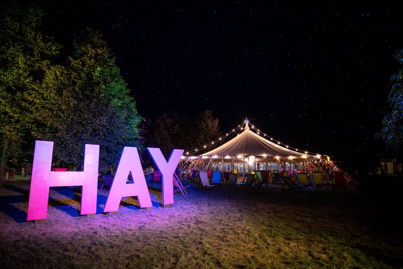 Hay Festival at night