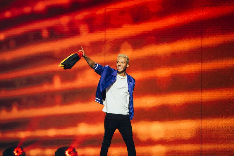 Germany’s Malik Harris at the Eurovision Song Contest 2022 Grand Final 