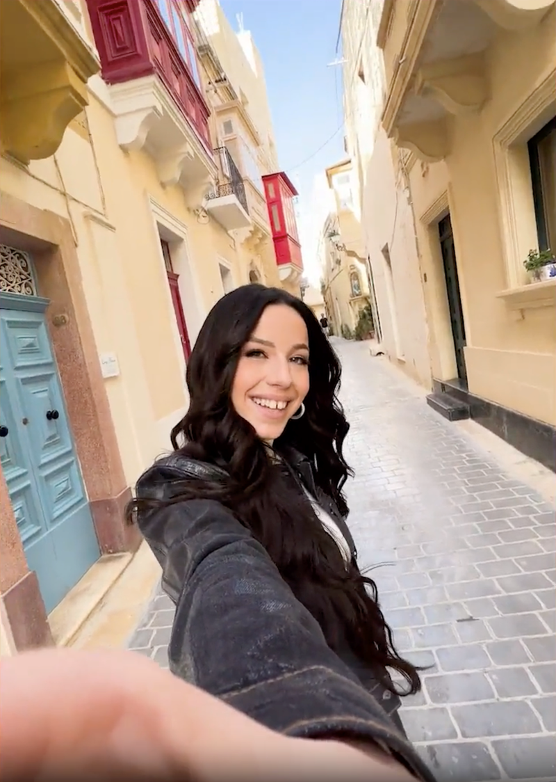 Malta's Sarah Bonnici films her postcard for Malmö 2024