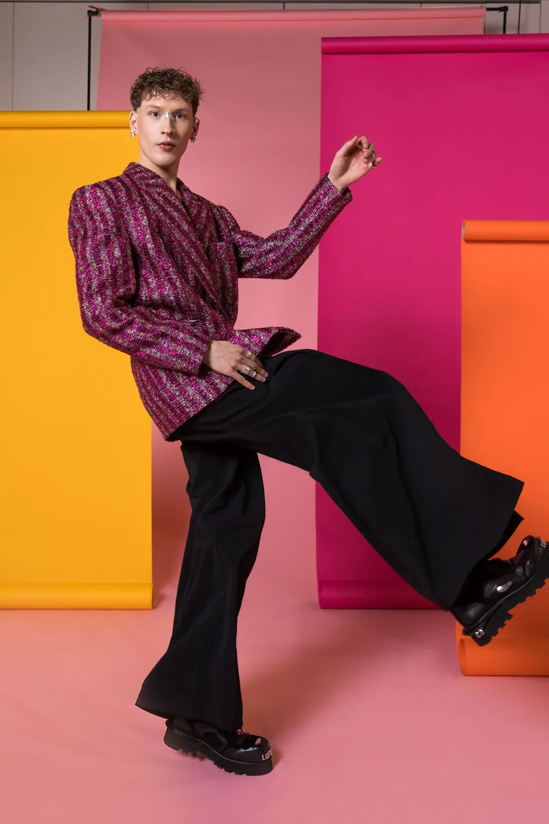 Silvester Belt from Lithuania in the Eurovision Song Contest 2024 official portrait studio