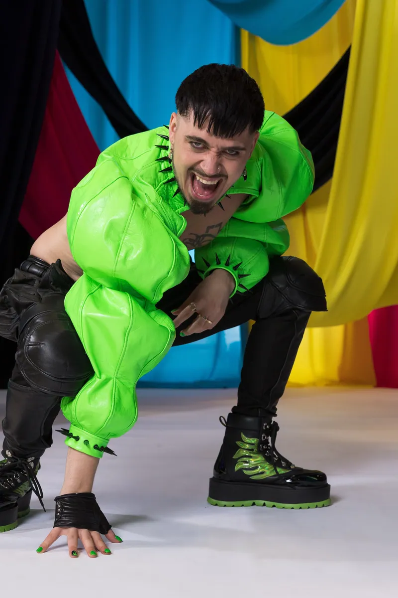 Käärijä from Finland in the Eurovision 2023 studio